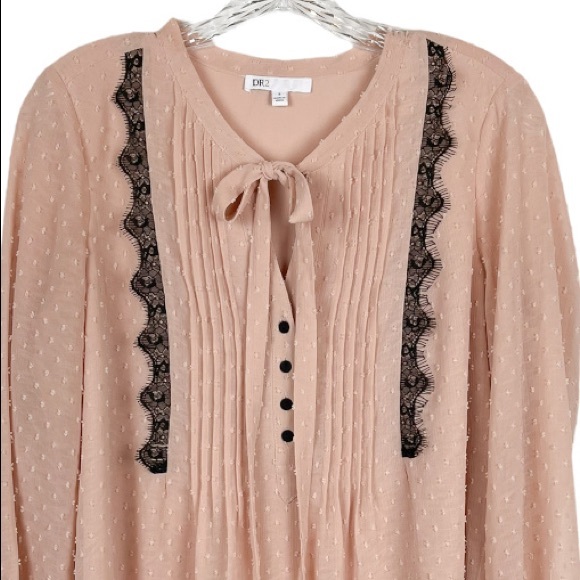 Daniel Rainn DR2 Victorian Pintuck Pleat Smocked Blouse Size Small - Picture 2 of 8